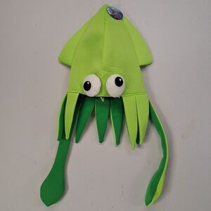 Squid Hat One Size Padded Green Goofy Eyeballs Crazy Hat Day Costume Halloween